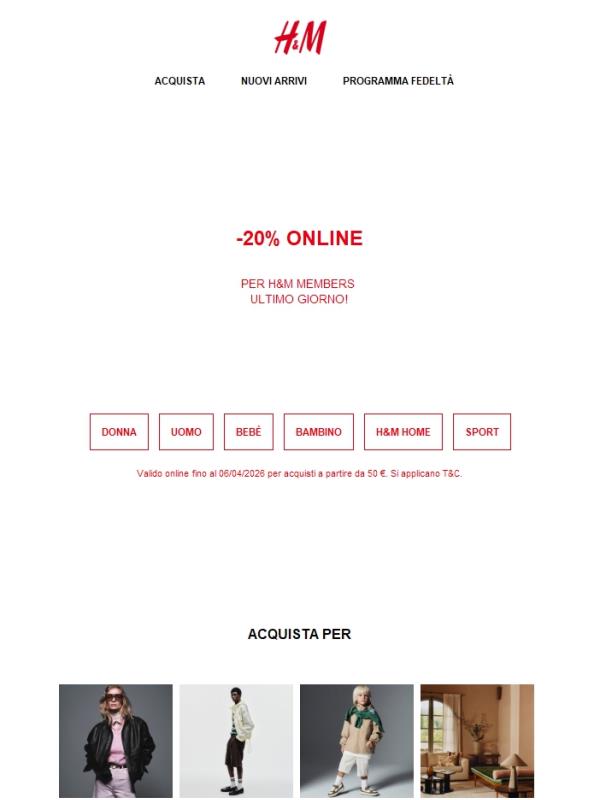 Ultimo giorno! -20% online