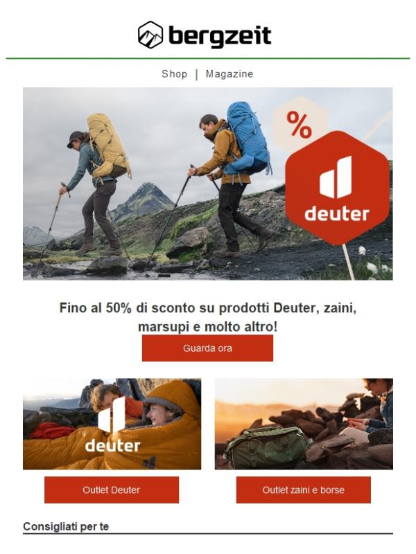 Zaini Deuter fino a -50%!
