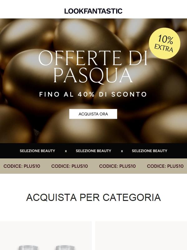 Offerte di pasqua: 10% extra inizia ora