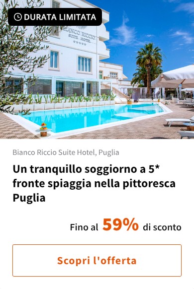 Un tranquillo soggiorno a 5* fronte spiaggia nella pittoresca Puglia