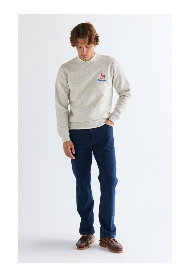 Regular Embroidery Crew Sweatshirt
