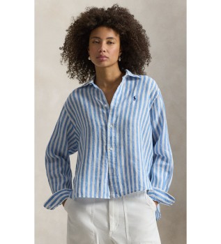 camicia-di-lino-blu-corta-e-ampia