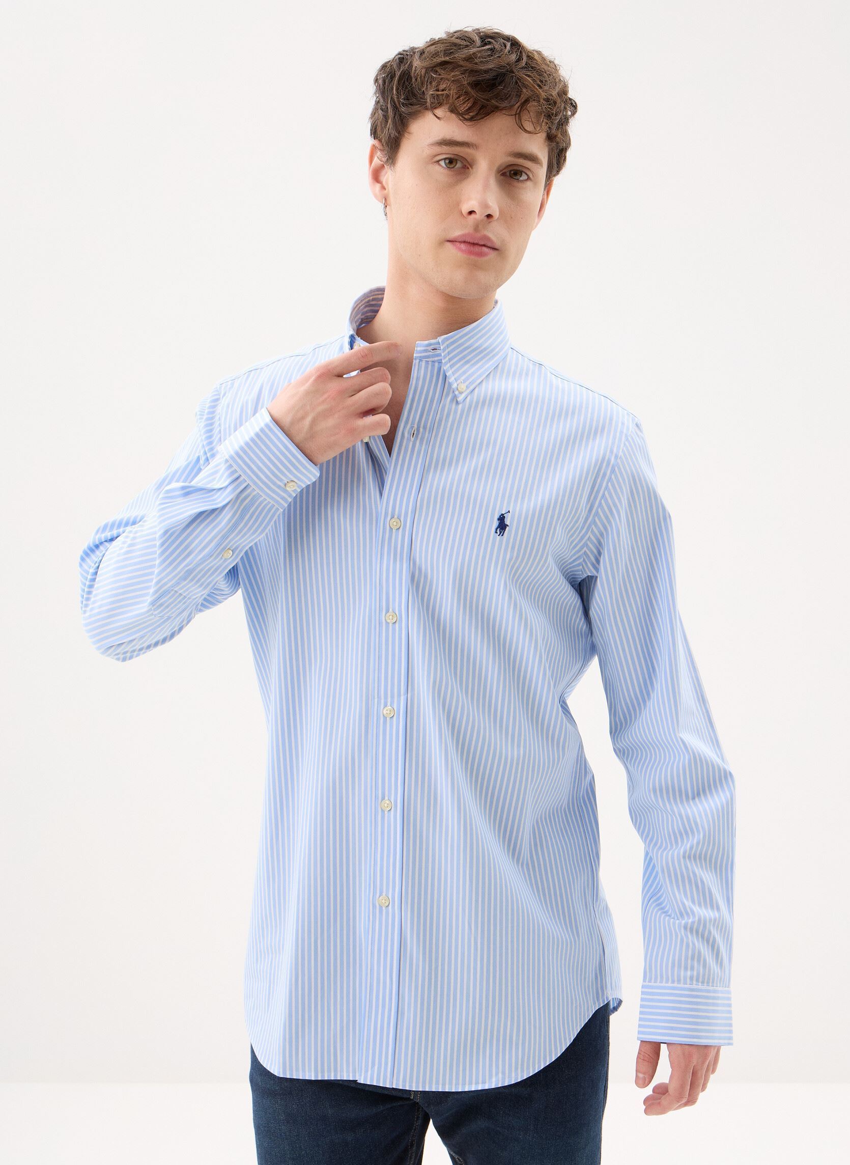 Polo Ralph Lauren Chemises Chemise ray&eacute;e ajust&eacute;e popeline stretch homme bleu