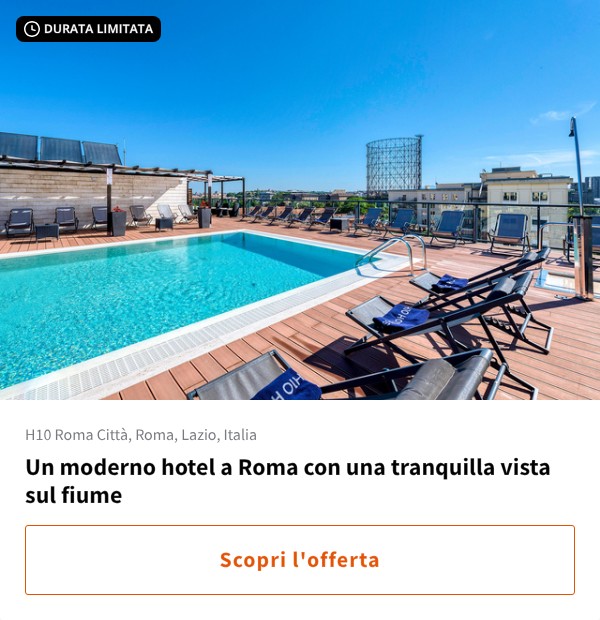 Un moderno hotel a Roma con una tranquilla vista sul fiume