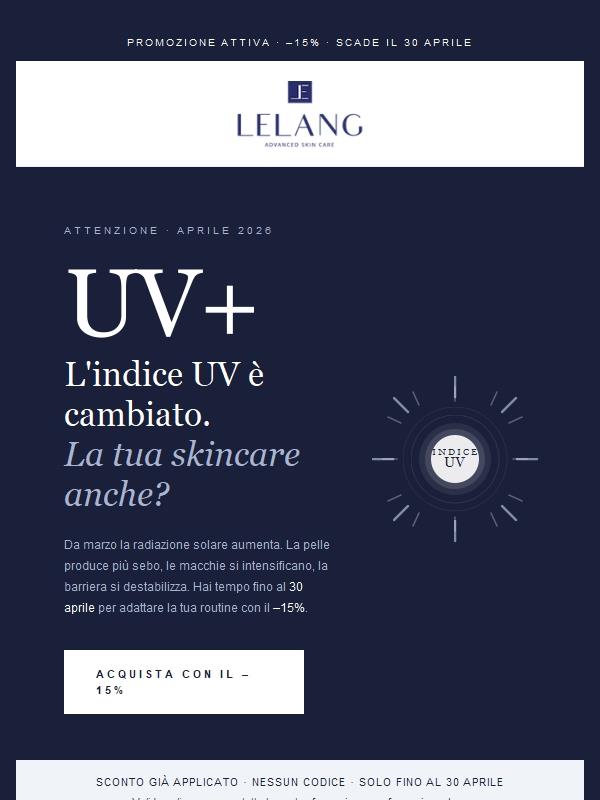 L'indice UV è cambiato. La tua skincare anche?