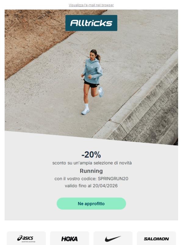 Approfitta subito del -20% sul running !