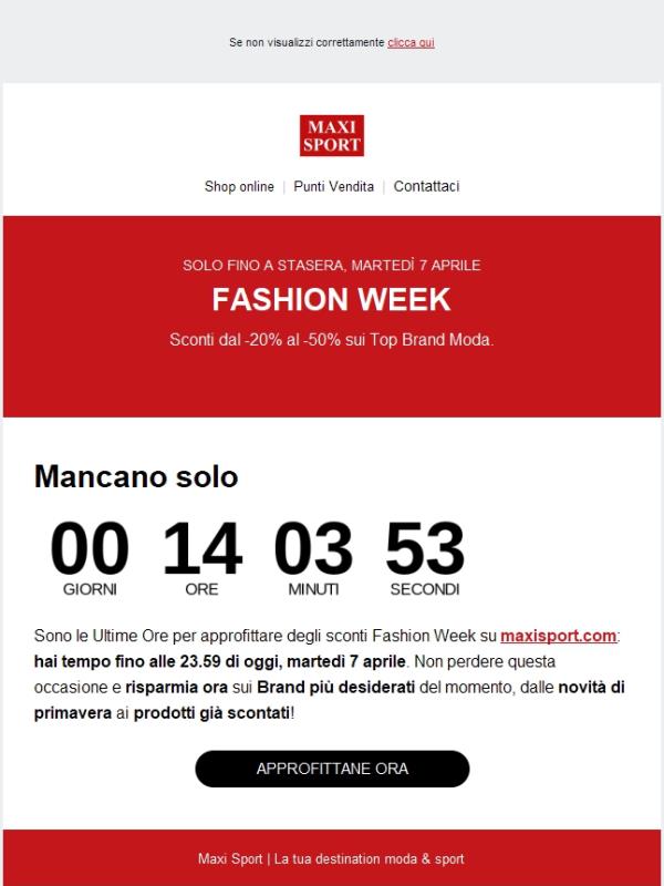 ⏳ ULTIME ORE: la Fashion Week termina stasera!