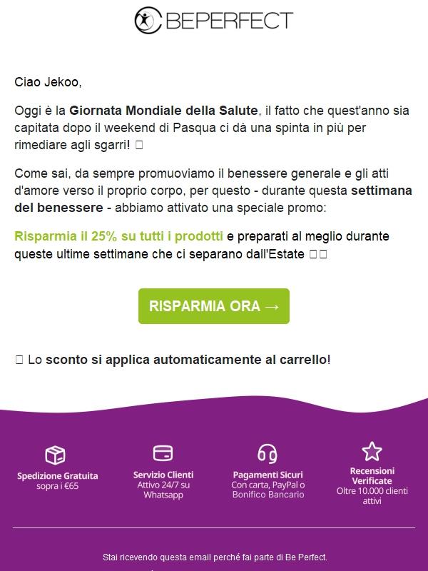 ✅ Giornata della Salute: 25% di sconto per te!