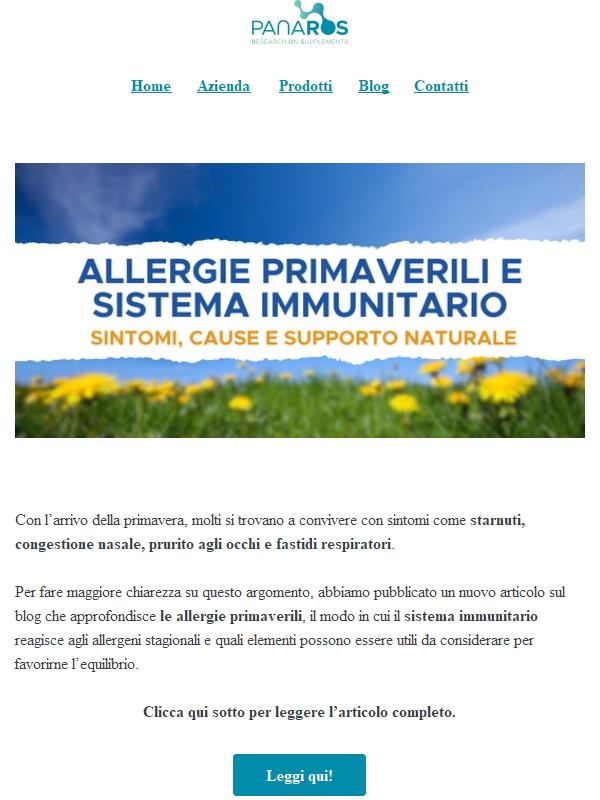 Allergie primaverili: come reagisce il sistema immunitario e come supportarlo