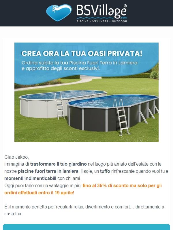 Piscine fuori terra in lamiera: fino al -35% di sconto!