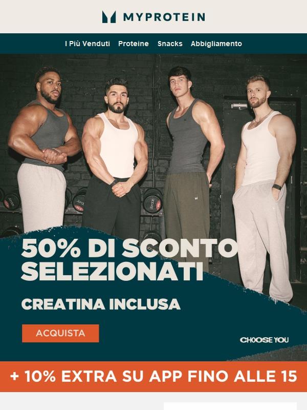 🚨 -50% su Creatina & Selezionati 🚨