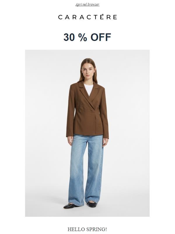 HELLOSPRING30 per avere il 30% su tutta la nuova collezione!