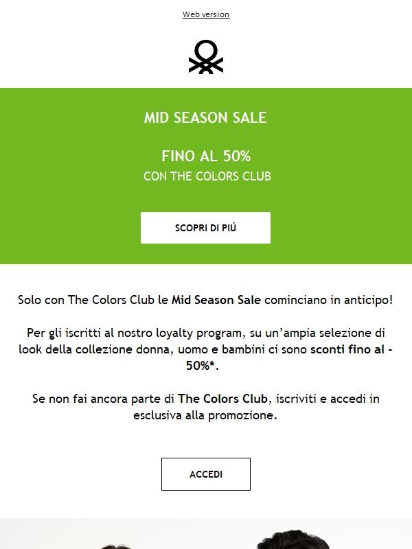 Mid Season Sale: fino al -50%, solo con The Colors Club