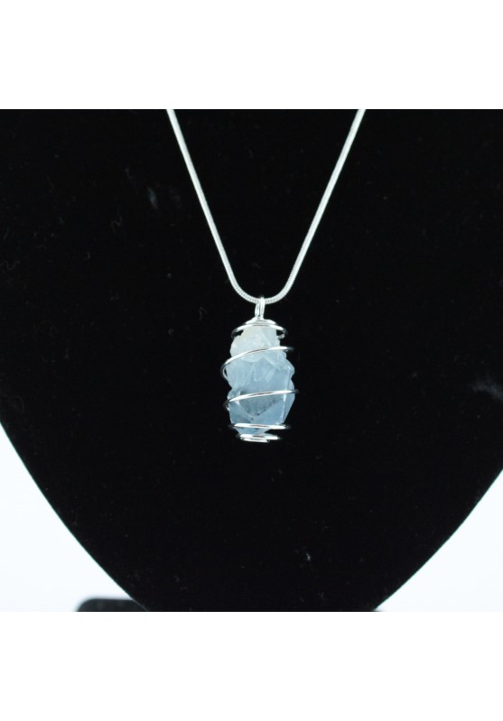 Image of Ciondolo Punta di CELESTINA in Spirale MADAGASCAR Grezza Celestite Cristalloterapia Gioielleria