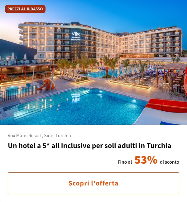 Un hotel a 5* all inclusive per soli adulti in Turchia