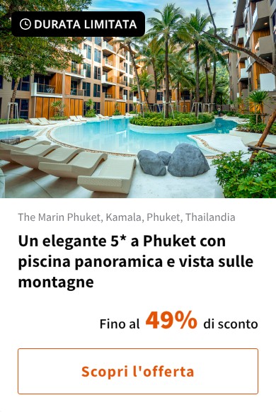 Un elegante 5* a Phuket con piscina panoramica e vista sulle montagne