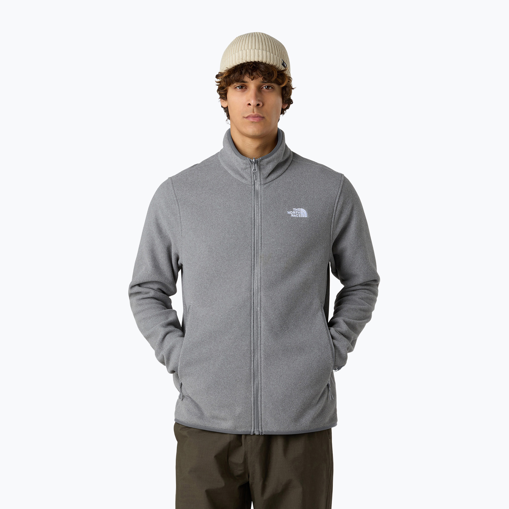 Felpa in pile da uomo The North Face Glacier Fleece mid grey heather