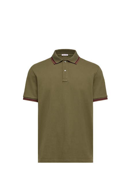 Polo in piquet di cotone con doppio collo