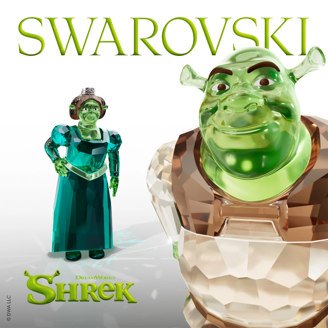 Creazioni in cristallo DreamWorks Shrek x Swarovski, Shrek e Fiona