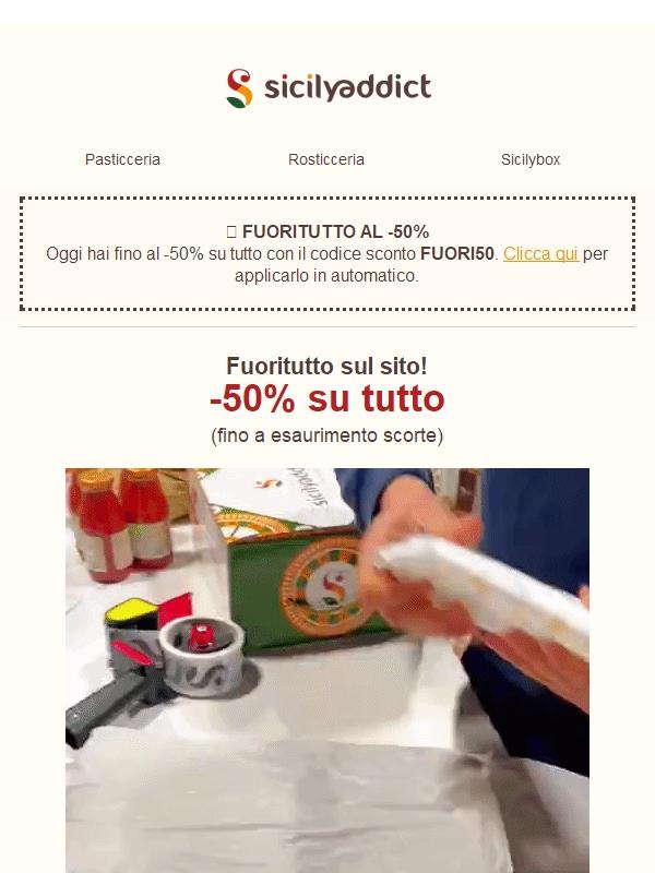 Fuoritutto al -50% per te 🤩