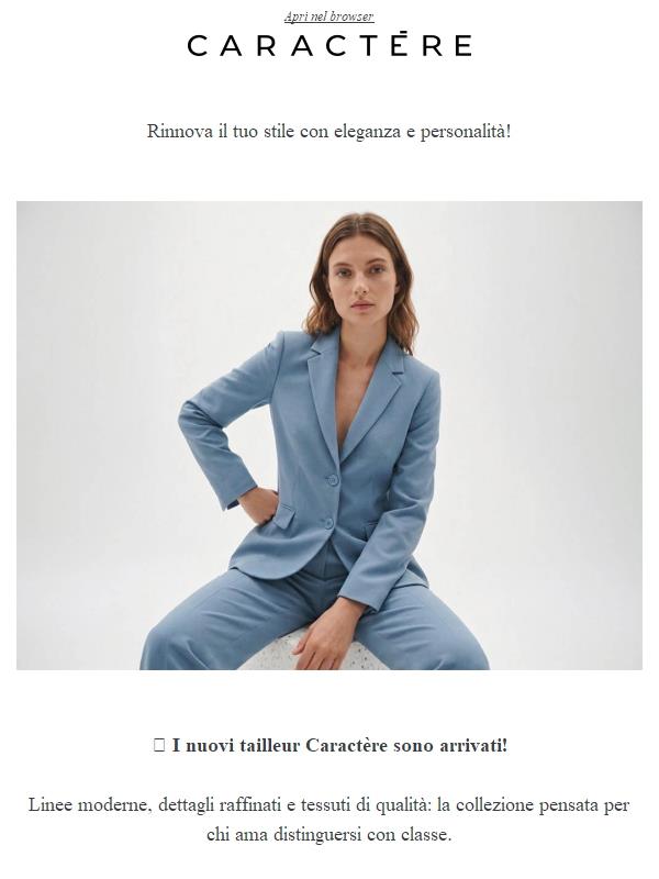 Nuovi tailleur Caractère: eleganza da provare!