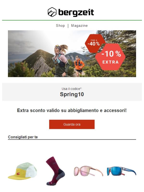 Extra sconto 10% di primavera!