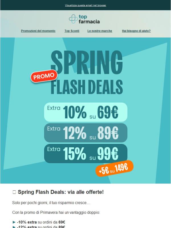 🌸 Spring Flash Deals: fino al -15% + 5€ coupon