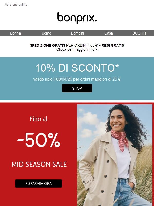 Il 10% di sconto ti aspetta!