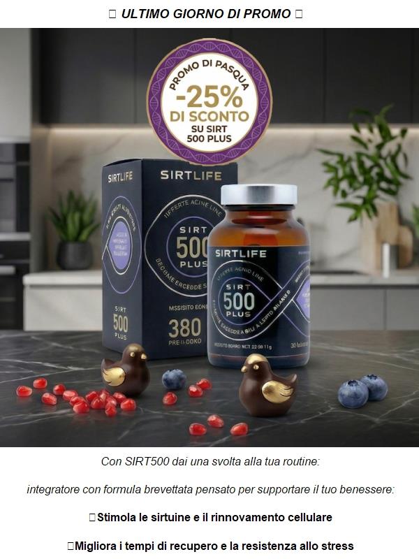 Last Call: -25% di sconto su SIRT500 Plus