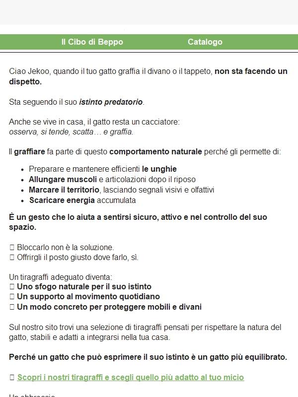 Questo è essenziale per il suo istinto predatorio...