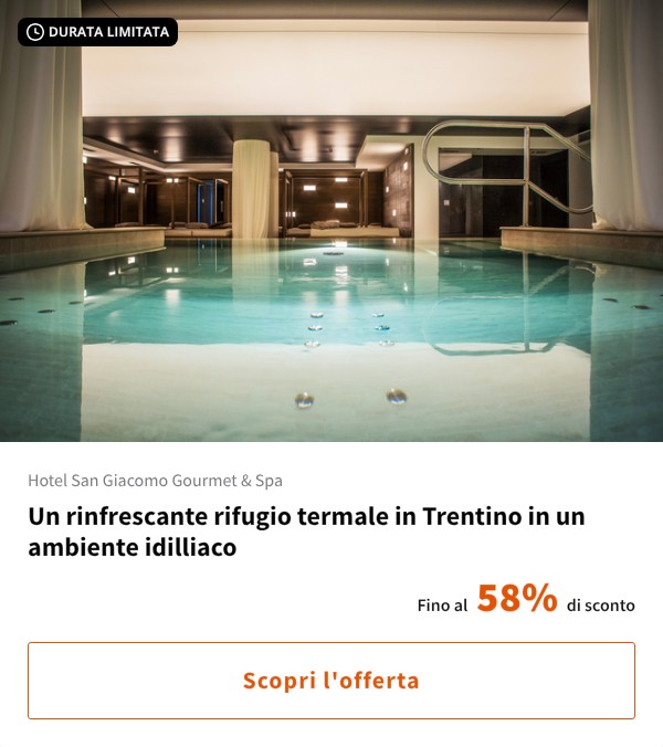 Un rinfrescante rifugio termale in Trentino in un ambiente idilliaco