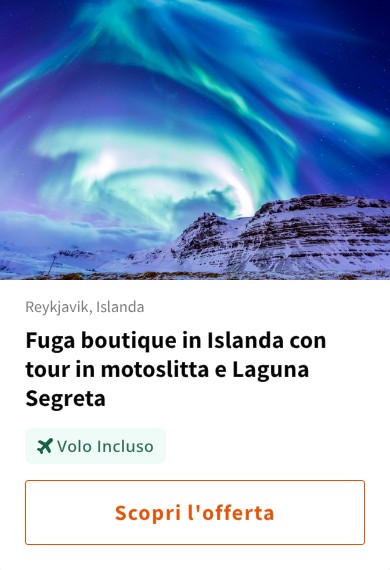 Fuga boutique in Islanda con tour in motoslitta e Laguna Segreta