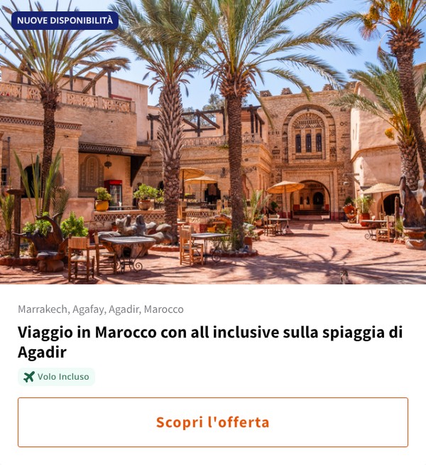 Viaggio in Marocco con all inclusive sulla spiaggia di Agadir