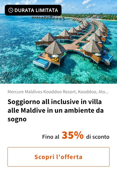 Soggiorno all inclusive in villa alle Maldive in un ambiente da sogno