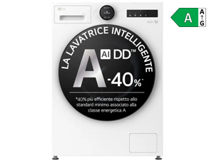 LG F4X7011TWB Serie X7 Lavatrice Smart A Libera Installazione 11 Kg, AI DD, 1400 Giri, Display Easy Circle, Wi-fi, AI Wash, Turbowash, Classe A-40%, Bianco