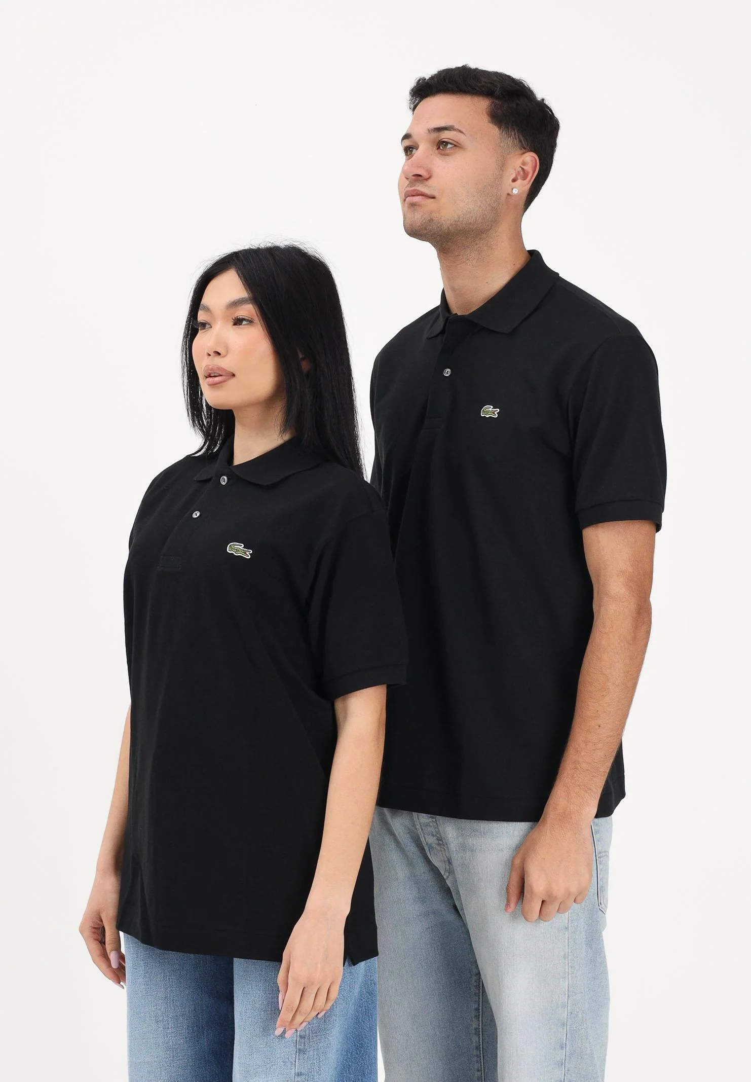 Image of LACOSTE Polo a manica corta Classic Fit L.12.12 LIGHT nera per uomo e donna