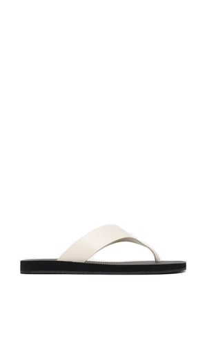 Dune leather flip flops