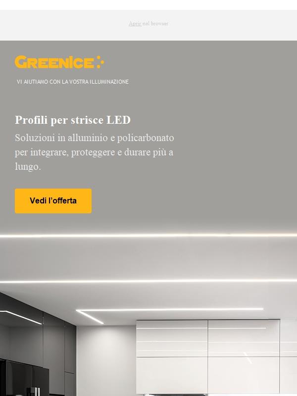 Scopri i nostri nuovi Profili per Strisce LED KIMERA Lighting - Soluzioni professionali