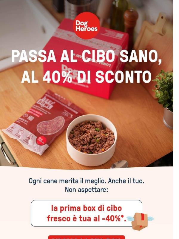 🐶 -40% sul cibo fresco Dog Heroes per il tuo cane