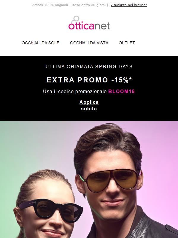 Ultimo giorno degli Spring Days 🌷 Scopri uno sconto speciale per te.