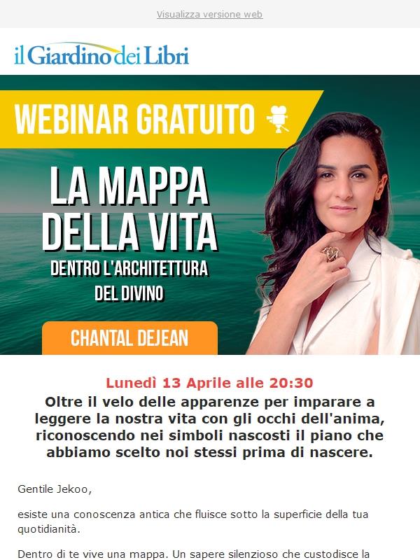 Webinar con Chantal Dejean: "La Mappa della Vita: dentro l'architettura del divino"