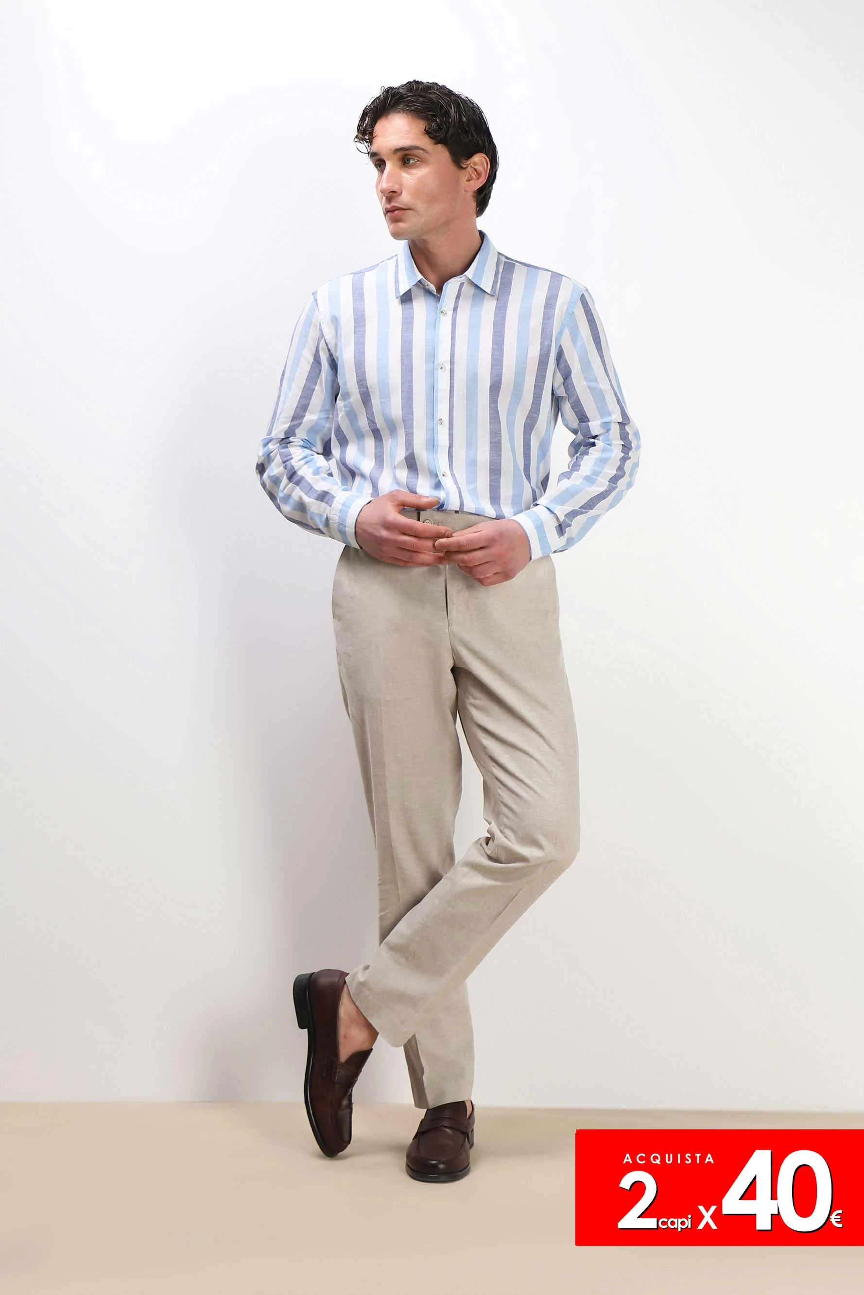 Image of CAMICIA COTONE SLUB