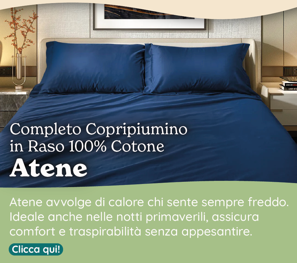 Completo Copripiumino in Raso 100% Cotone - Atene