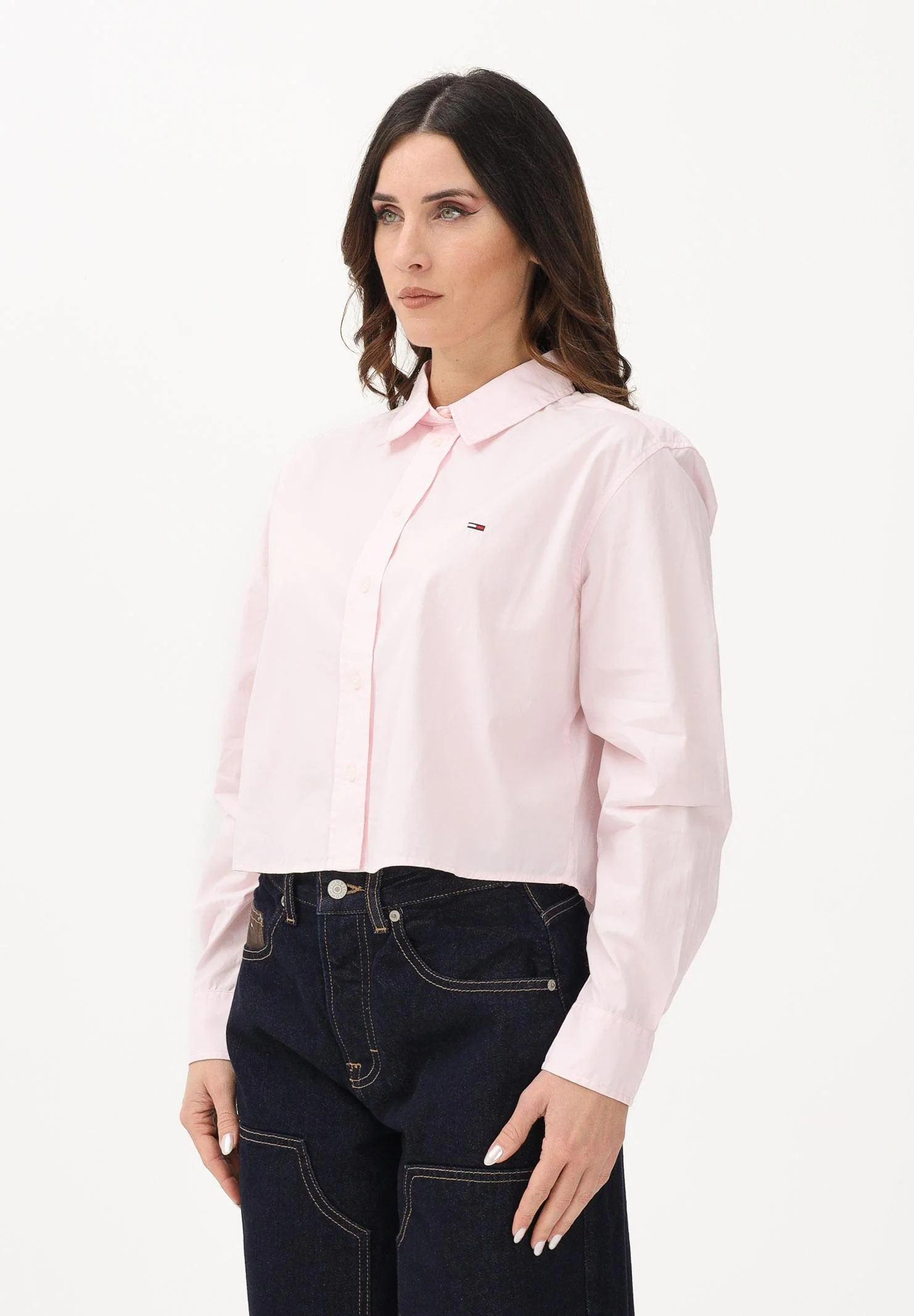 Image of TOMMY JEANS Camicia a manica lunga rosa da donna