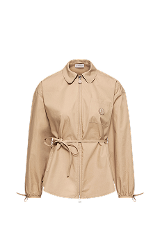 Giacca camicia in popeline di cotone con zip