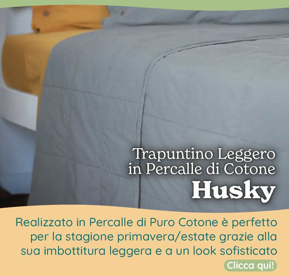 Trapuntino Leggero in Percalle di Cotone StoneWashed - Husky