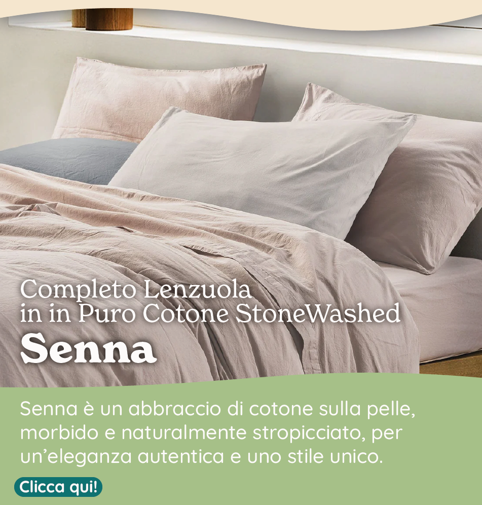 Completo Lenzuola in Puro Cotone StoneWashed No Stiro - Senna
