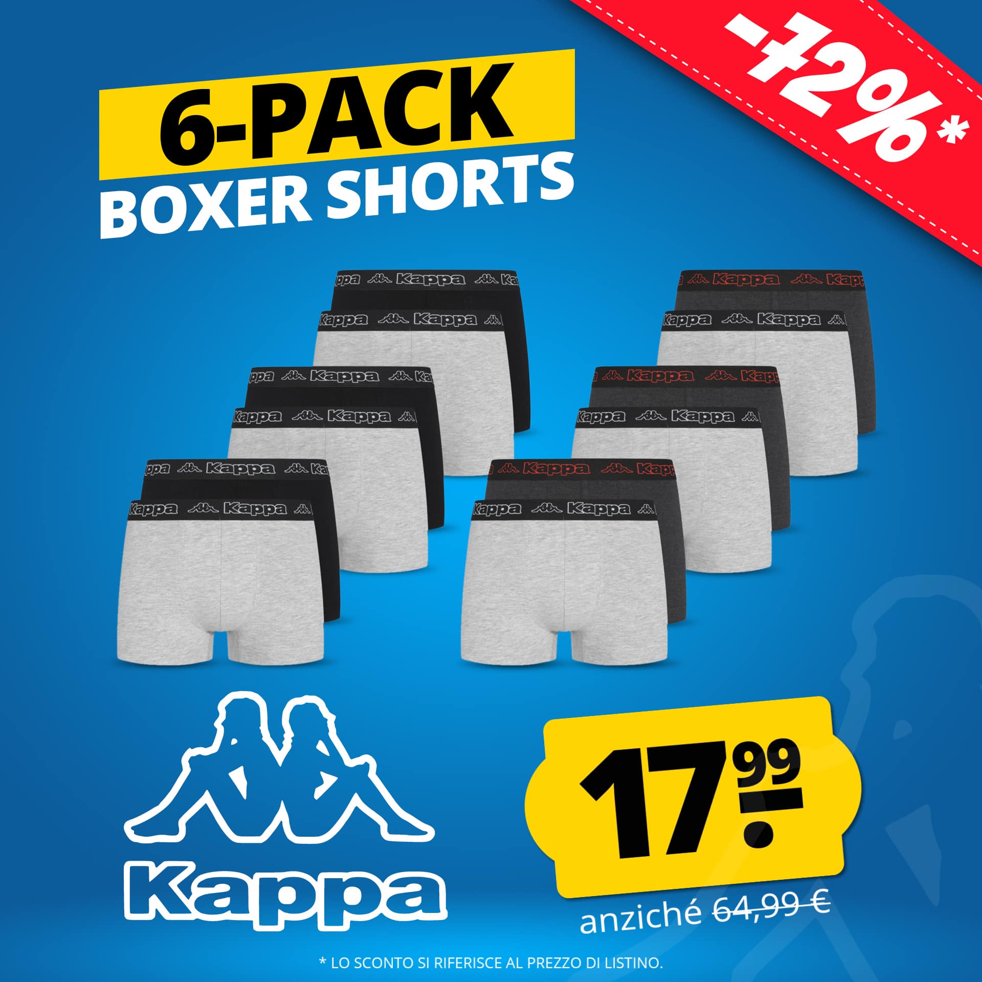 kappa iconic uomo boxer set da 6