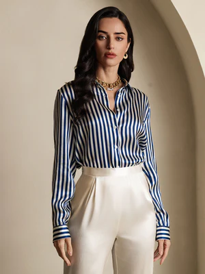 Image of 19Momme Seta Basic Colletto Camicia