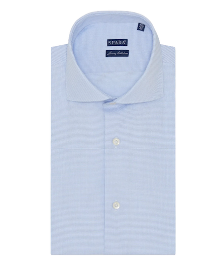 Camicia collo francese in cotone a quadretti